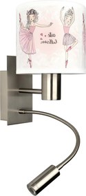 Brilagi - LED flexibilis lámpa BOBO 1xE27/25W/230V + LED/3W matt króm/fehér/rózsaszín/csomag.