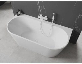 Mexen Oval+, falhoz szabadon álló kád 170 x 80 cm, fehér fényes, fehér túlfolyó, 52681708000-20