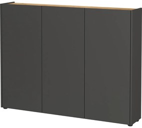 Antracitszürke cipőtartó tölgyfa dekorral 138x105x25 cm Libbiano – Germania