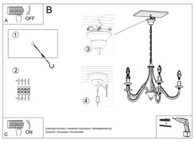 Fiorano 7 fekete függőlámpa - Sollux