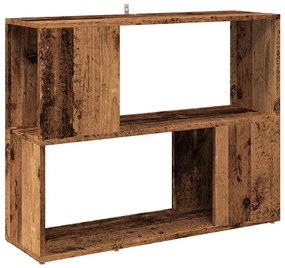 antik fa színű térelválasztó könyvszekrény 80x24x63 cm