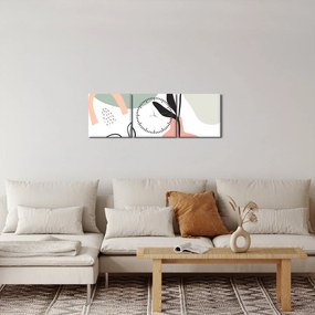 Kép - Virágok vázában N⁰3 (órával) (90x30 cm)