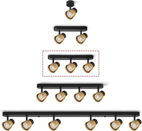 Brilagi - NUGGET spotlámpa 3xGU10/30W/230V fekete/arany