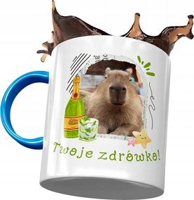 Kapibara Kék Bögre Születésnapra Ajándék Nyomtatott Fotóval