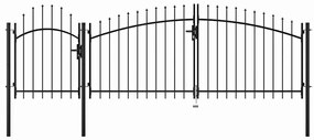 vidaXL fekete acél kertkapu 1,75 x 4 m