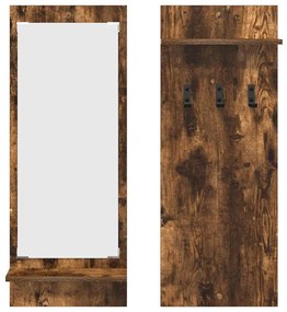 Fali Kabáthorog polcokkal Füstölt tölgy 70 x 10 x 90 cm Faanyag