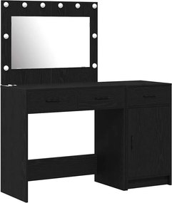 vidaXL Öltözködőasztal fiókkal 2 pcs Fekete 40 x 41 x 75 cm Faanyag