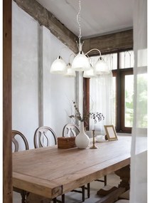 Fehér-ezüstszínű függőlámpa üveg búrával ø 55 cm Dobby – Trio