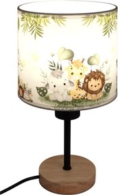 Brilagi - BOBO WOOD asztali lámpa 1xE27/25W/230V tölgy/fekete/fehér/zöld/dzsungel
