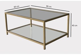 Aranyszínű dohányzóasztal 60x90 cm Astro – Neostill