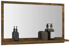 füstös tölgy színű szerelt fa fürdőszobatükör 60 x 10,5 x 37 cm