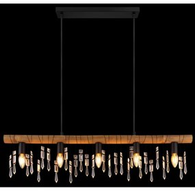 Globo 15532-5H - KIRA kábeles csillár 5xE14/40W/230V fekete/barna