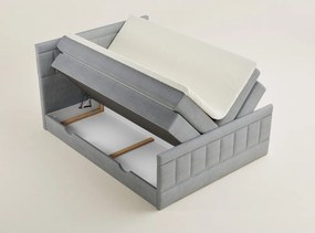 Szürke ágyneműtartós boxspring ágy 200x200 cm Caya – Maison de Rêve