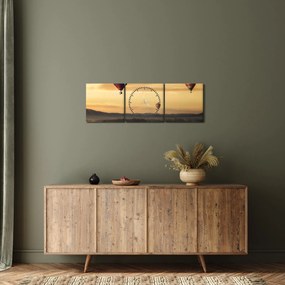 Kép - repülő léggömbök (órával) (90x30 cm)