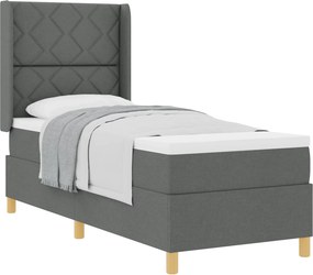 vidaXL Boxrugós ágy matracmal Sötétszürke 80 x 200 cm szövet
