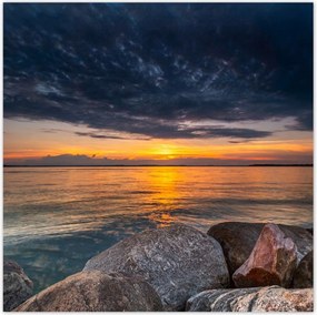 Poszterek 140x140 Sziklák Tenger Nap
