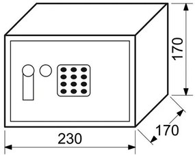 Acélszéf RS.17.EDK elektronikus zárral, numerikusbillentyűzet és kar az kinyitásához