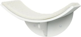 PawHut Macska Polc Macska Fali Polc Macskabölcső Fali Tartó Plüss Borítással Fehér 41 x 28 x 21 cm | Aosom