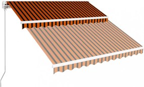 narancssárga és barna kézzel kihúzható napellenző 350 x 250 cm
