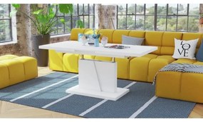 NINO fehér, kihúzható, emelhető lapos konferencia- és étkezőasztal