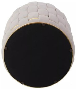 Tiara bársony puff - világos bézs