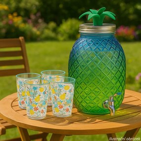 Flowers & Fruits 4 db-os pohárkészlet 510 ml, kék
