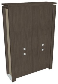 Verno+ S magas szekrény 140 x 46 x 210 cm, osztva, antracit tölgy / vanília