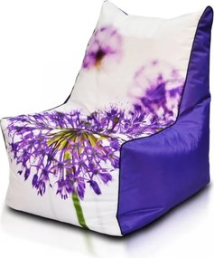 Babzsák Solid Modern TiaHome - Lila virágok