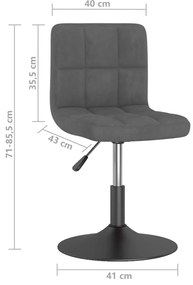 sötétszürke bársony forgó étkezőszék