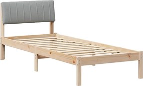 vidaXL Ágykeret Barna és világosszürke 75 x 190 cm Tömör fenyőfa