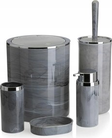 Fürdőszoba szett 5 db-os kerek márvány Wc szett 5in1 kosár adagoló