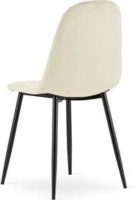 Bézs bársony szék ASTI fekete lábakkal