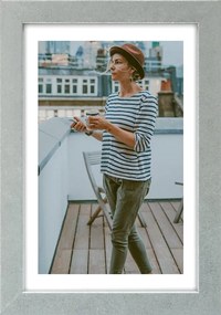 Képkeret 50x70 B2 fa ezüst keret