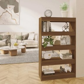barna tölgyszínű fa könyvszekrény/térelválasztó 80x30x135 cm