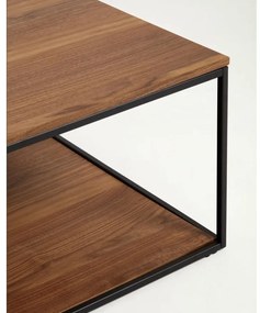 Barna dohányzóasztal diófa dekoros asztallappal 80x80 cm Yona - Kave Home