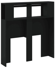 fekete szerelt fa LED-es fejtámla 100x18,5x103,5 cm