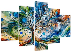 Kép – Színes energikus fa (150x105 cm)