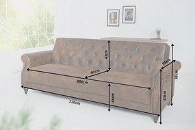 Stílusos ülőgarnitúra Scarlet II - 220 cm - antik barna