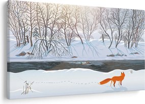 Kép - róka a téli tájban (90x60 cm)