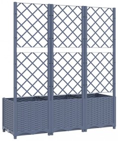 sötétszürke PP rácsos kerti ültetőláda 120 x 40 x 136 cm