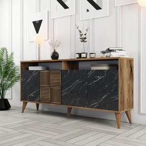 Milan 160 - Walnut, Black Marble