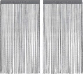 vidaXL 2 db antracit színű zsinóros függöny 140 x 250 cm