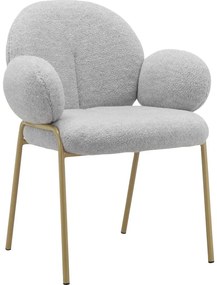 Világosszürke kárpitozott karfás étkezőfotel szett 2 db-os Iwama – Støraa