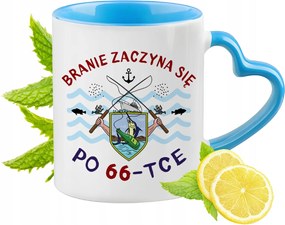 Születésnap 66 66-es Kék Bögre Szív Alakú Füllel Ajándék