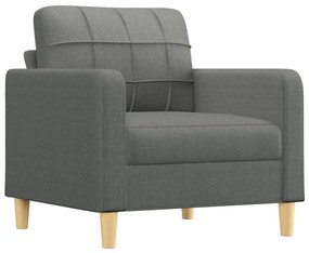 sötétszürke szövet kanapéfotel lábtartóval 60 cm