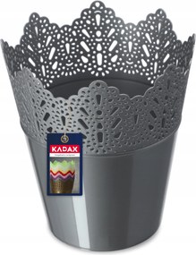 Virágtartó Fedő Magas Virágágyás Műanyag 16,5 cm Szürke