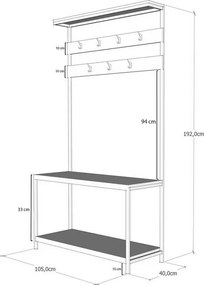 Girne Black and Pine akasztópolc