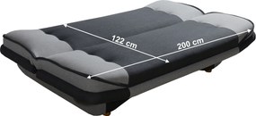 Kinyitható kanapé, világosszürke/sötétszürke, GURU