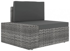14 részes szürke polyrattan kerti ülőgarnitúra párnákkal