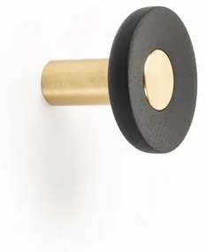 Fogas  Viefe ZOOT  gomb,  60mm, fa-alumínium, csiszolt sötét sárgaréz + fekete lakkozott EI